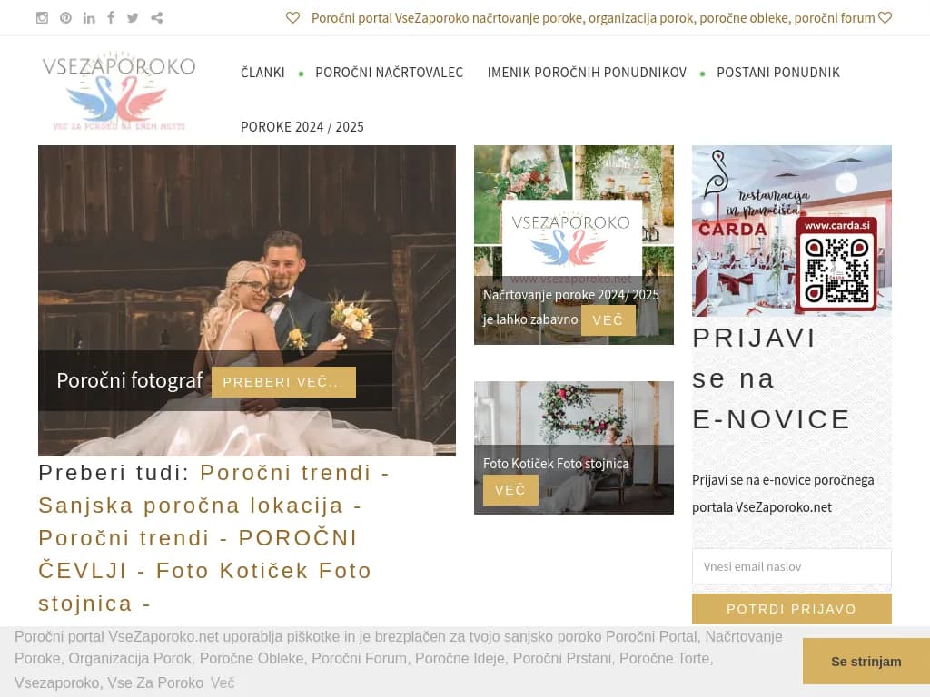 VseZaPoroko Wedding Portal – Plan Your Dream Wedding in Slovenia banner
