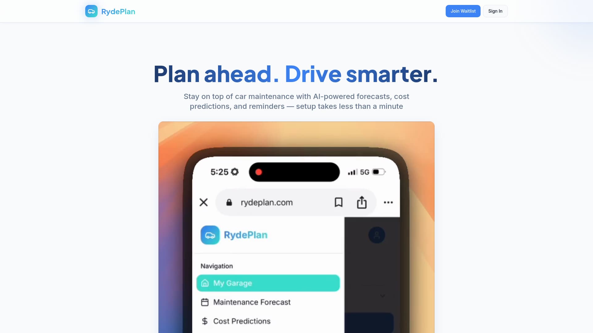 RydePlan banner