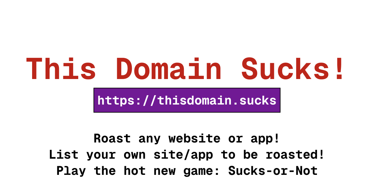 This Domain Sucks banner