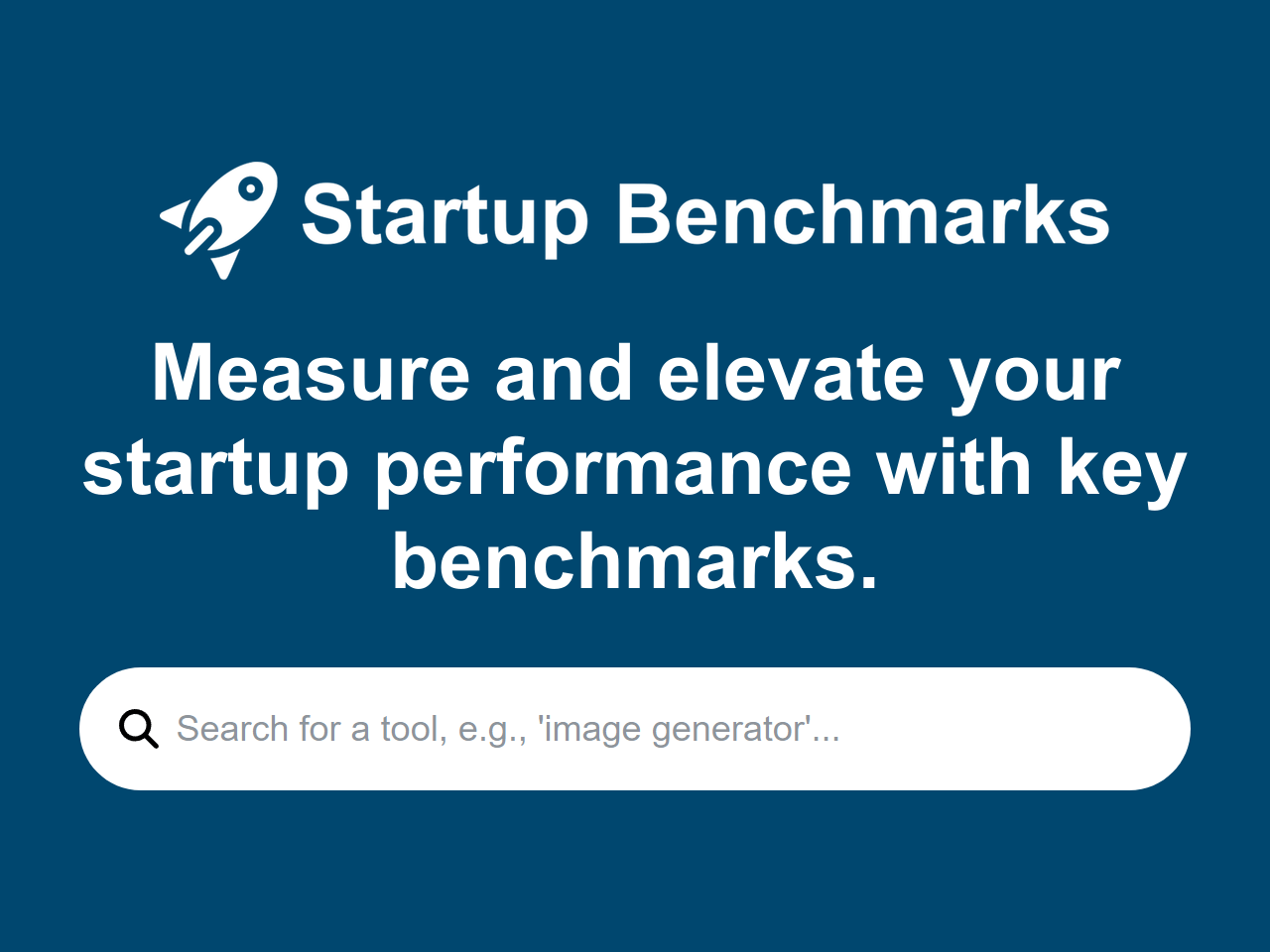 Startup Benchmarks banner