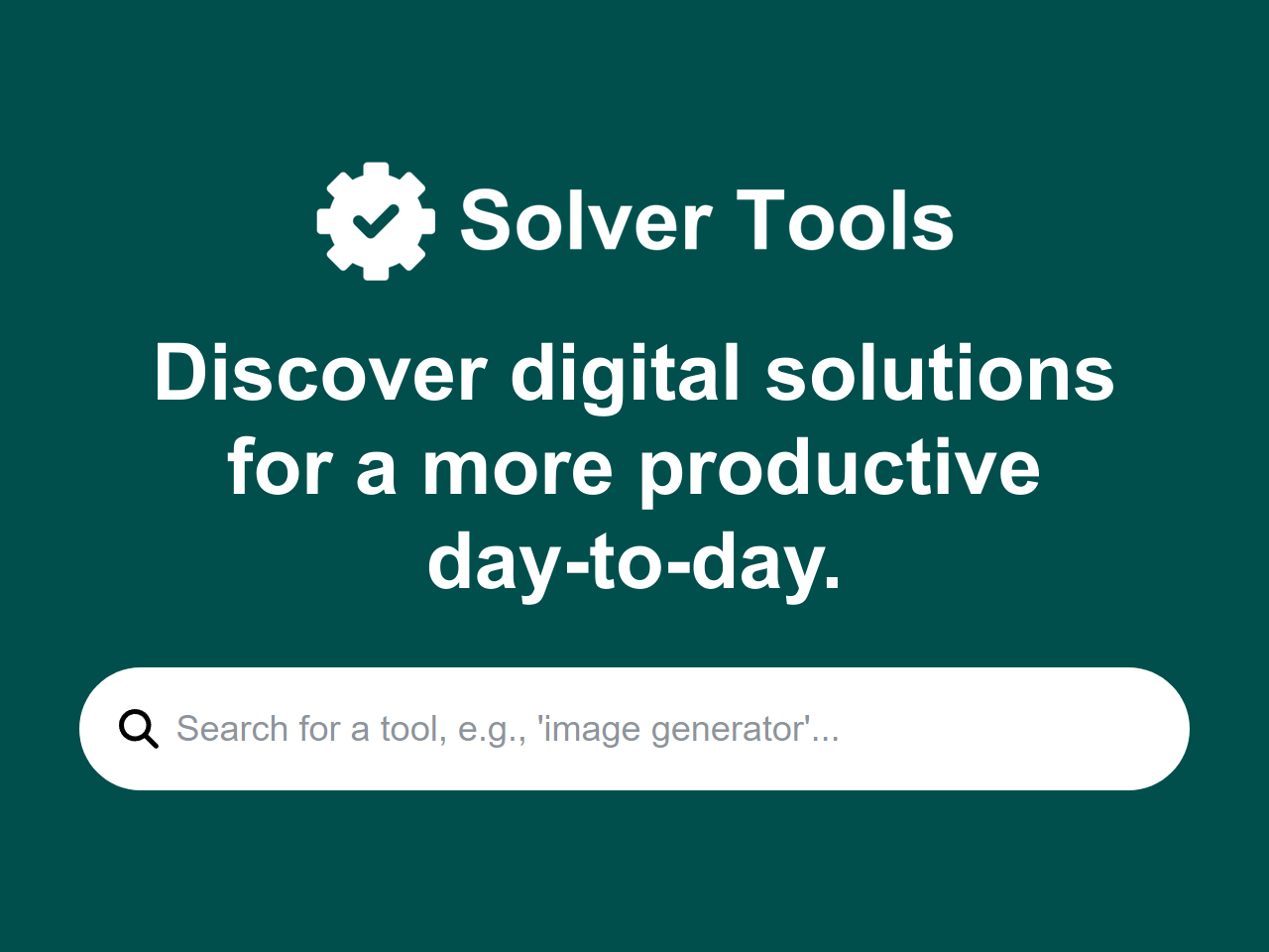 Solver Tools banner