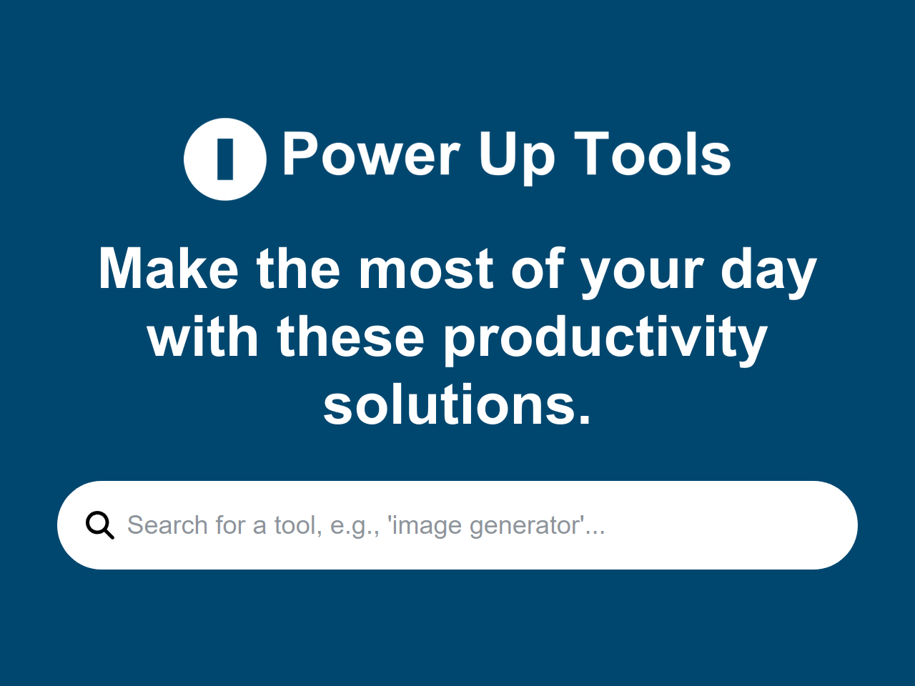 Power Up Tools banner