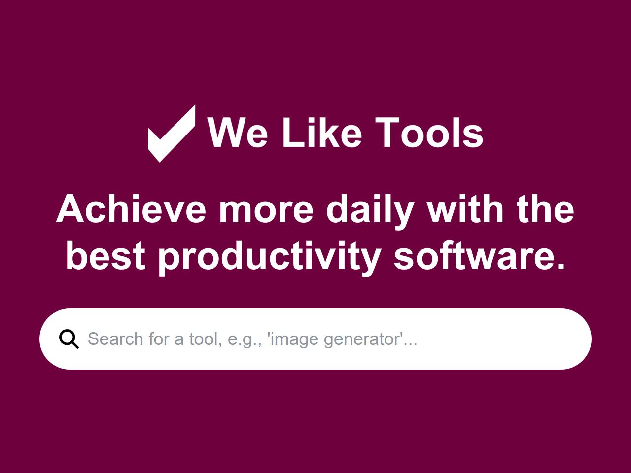 We Like Tools banner