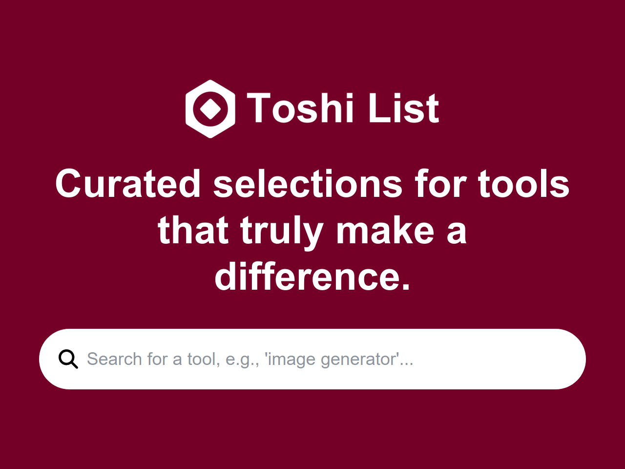 Toshi List banner