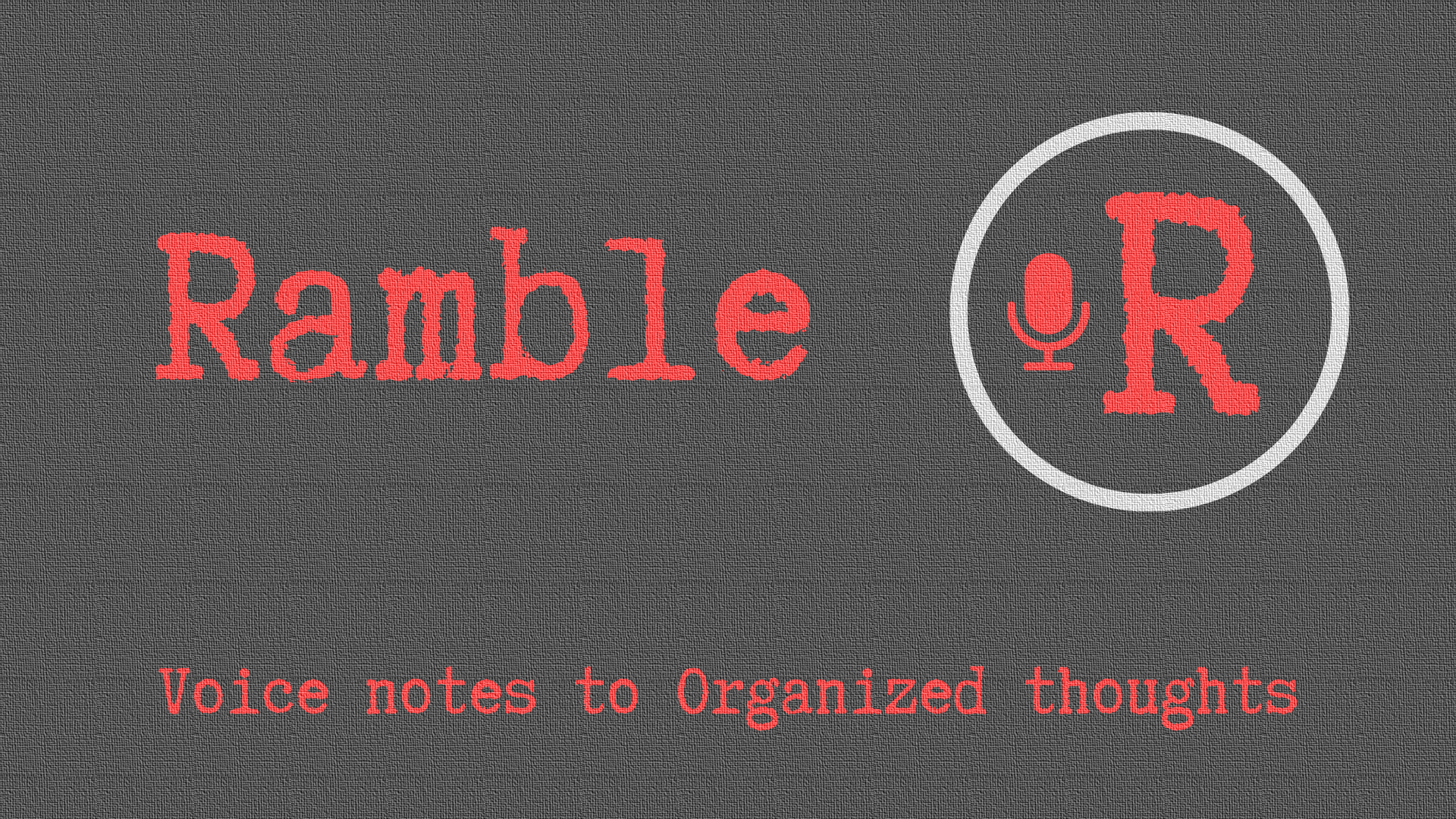 Ramble banner