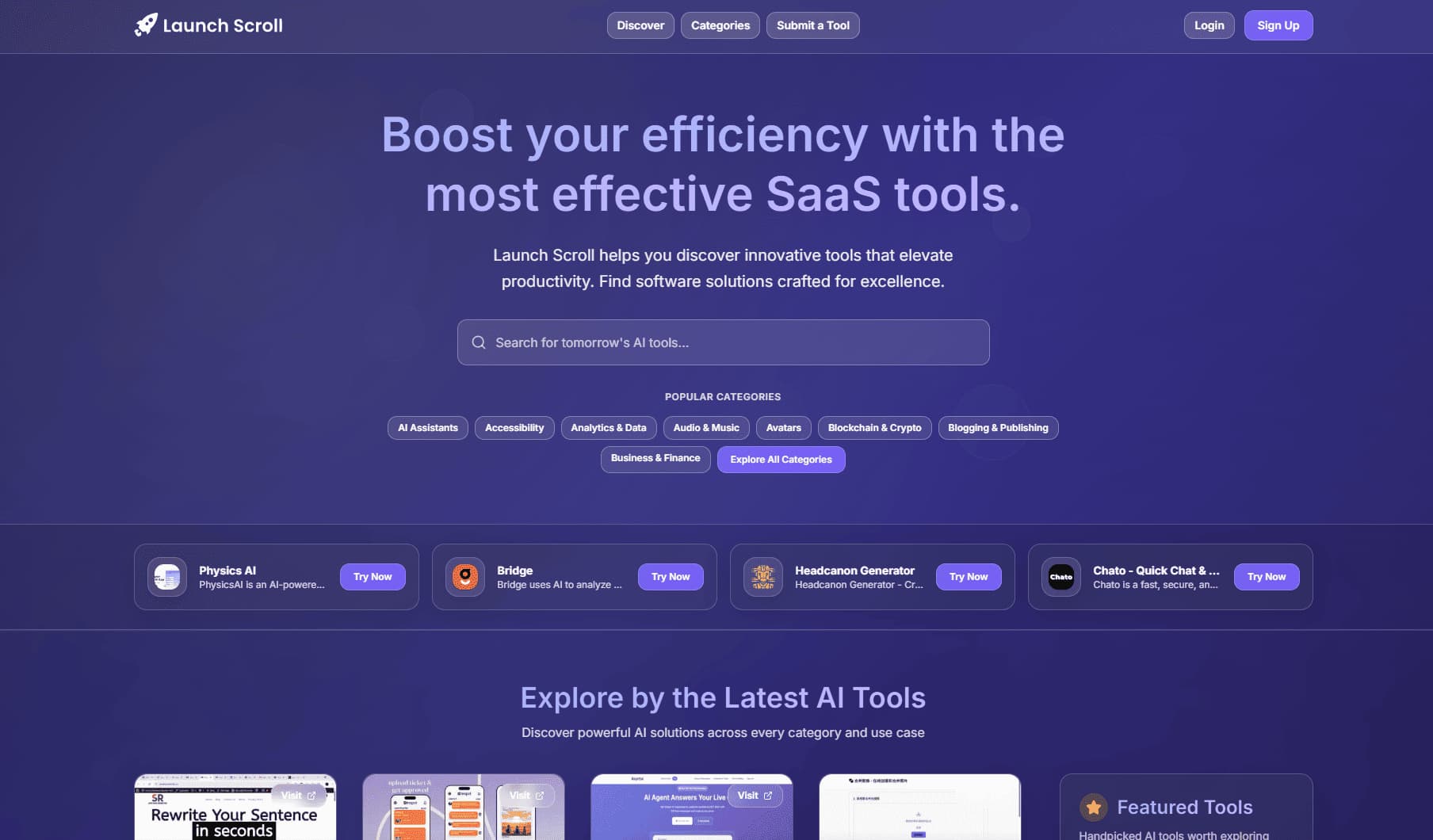 Launch Scroll banner