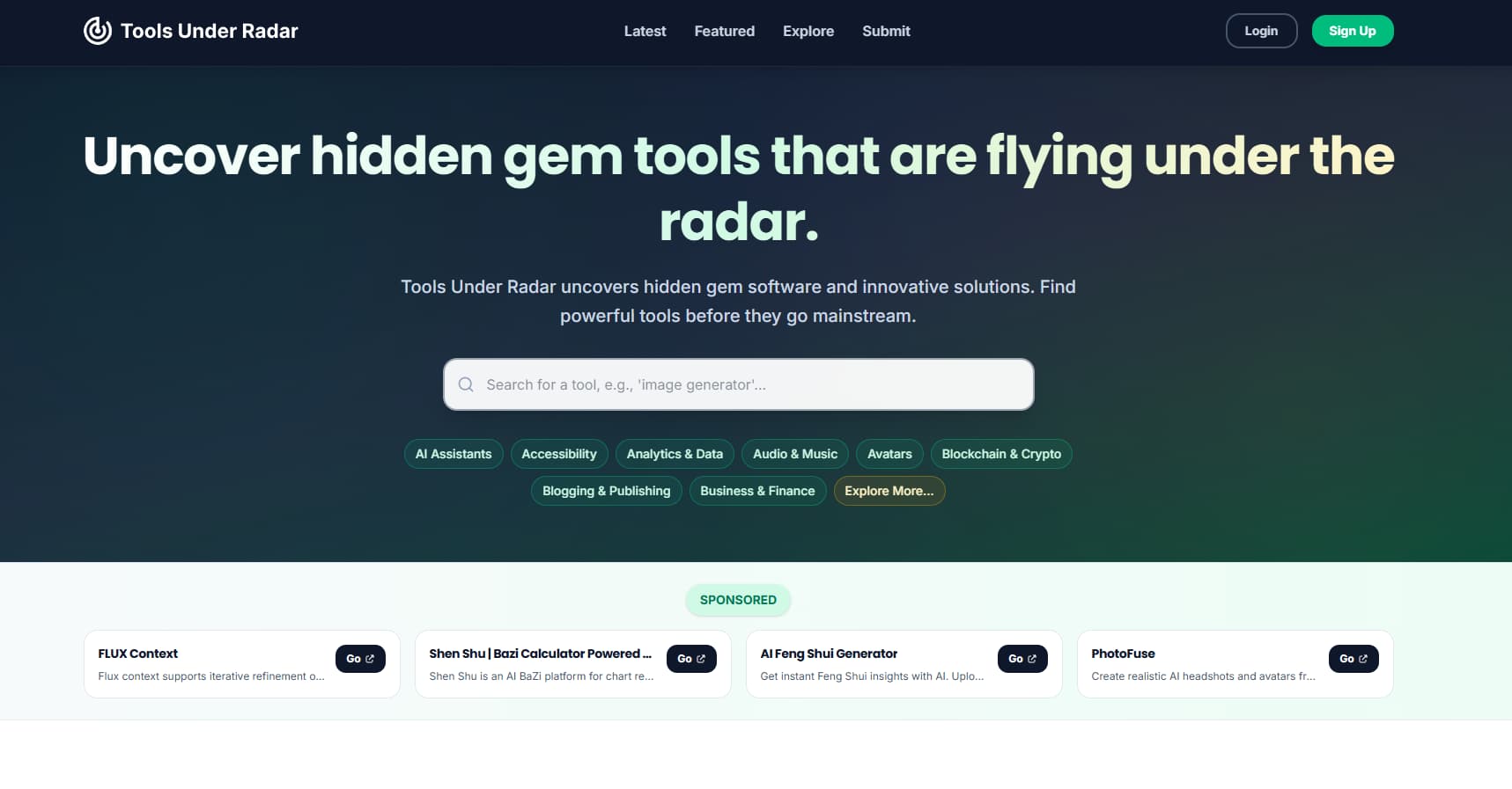 Tools Under Radar banner