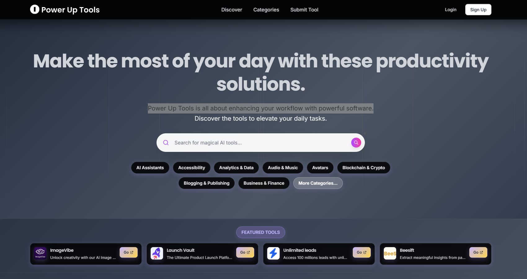 Power Up Tools banner