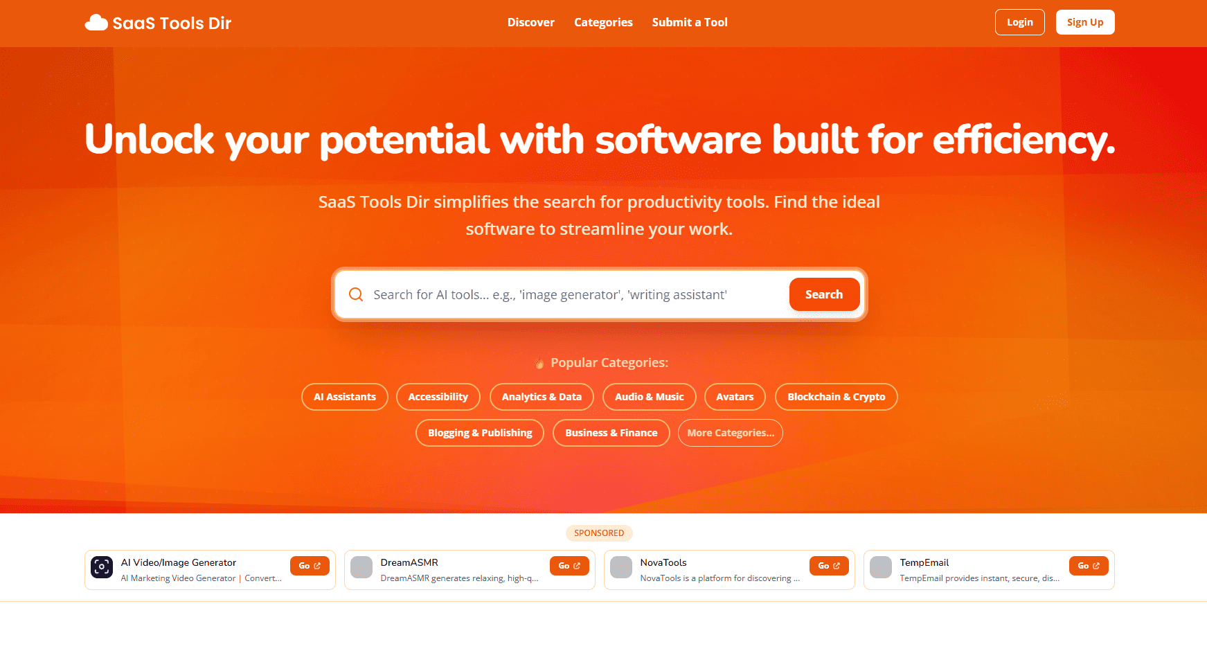 SaaS Tools Dir banner