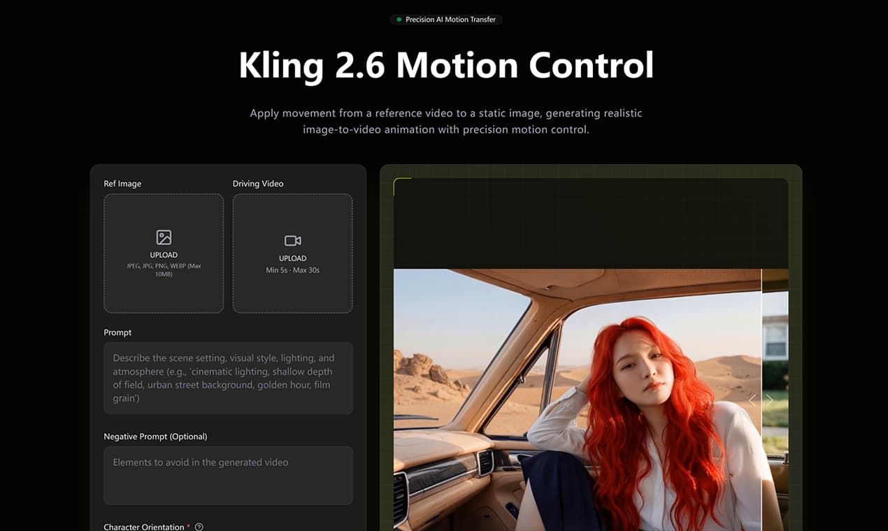 Kling Motion Control banner