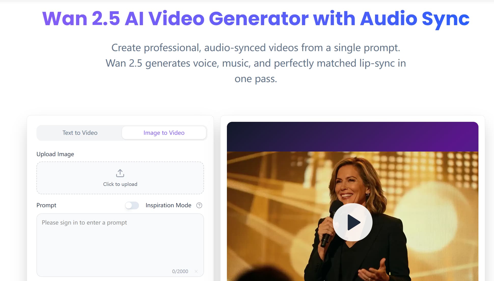 Wan2.5 AI Video Generator banner