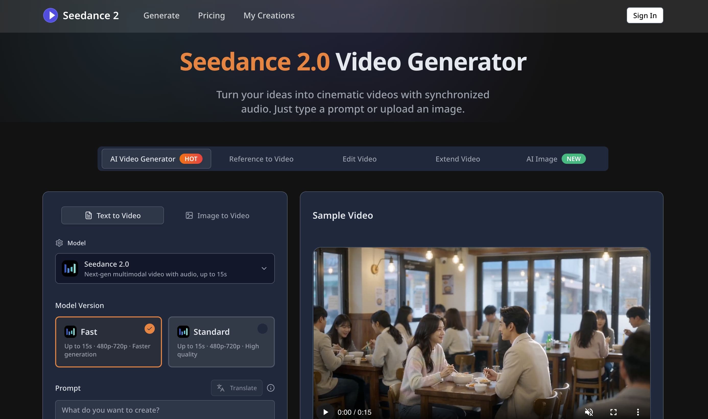Seedance 2.0 – Create Cinematic AI Videos with Perfect Audio Sync banner