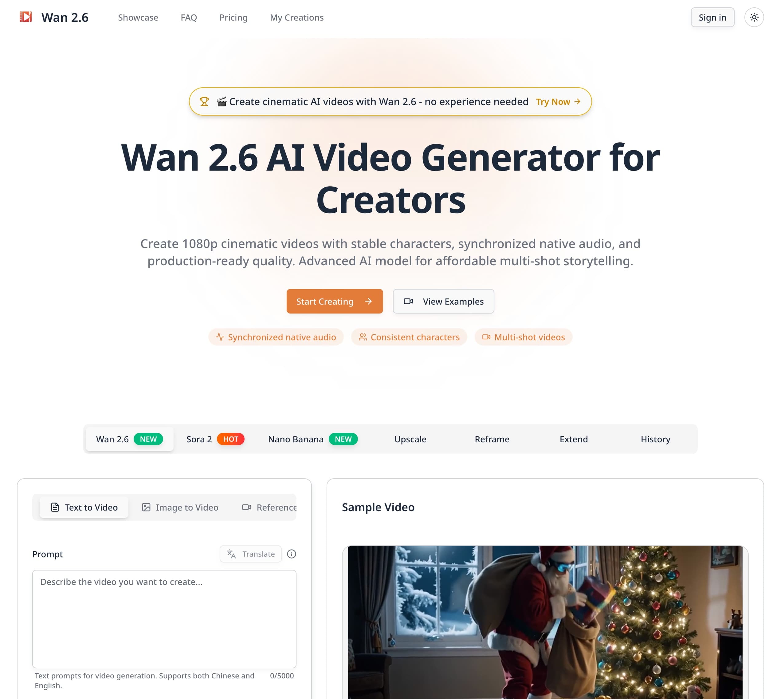 Wan 2.6 AI Video Generator banner