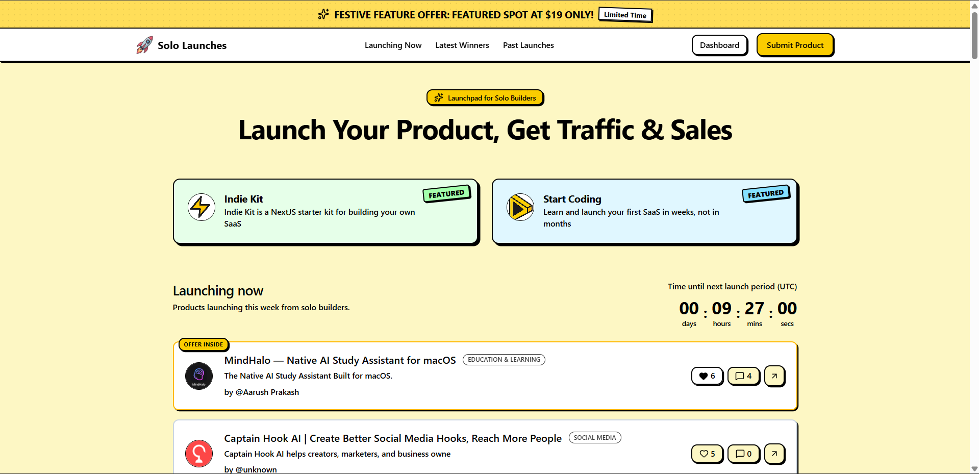 Solo Launches banner