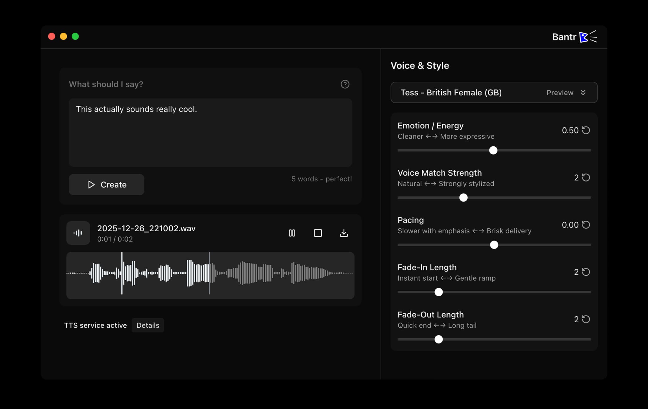 Bantr: Offline & Unlimited TTS for Mac