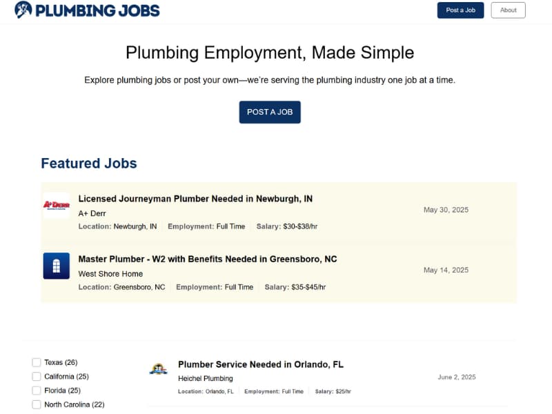 PlumbingJobs.com banner