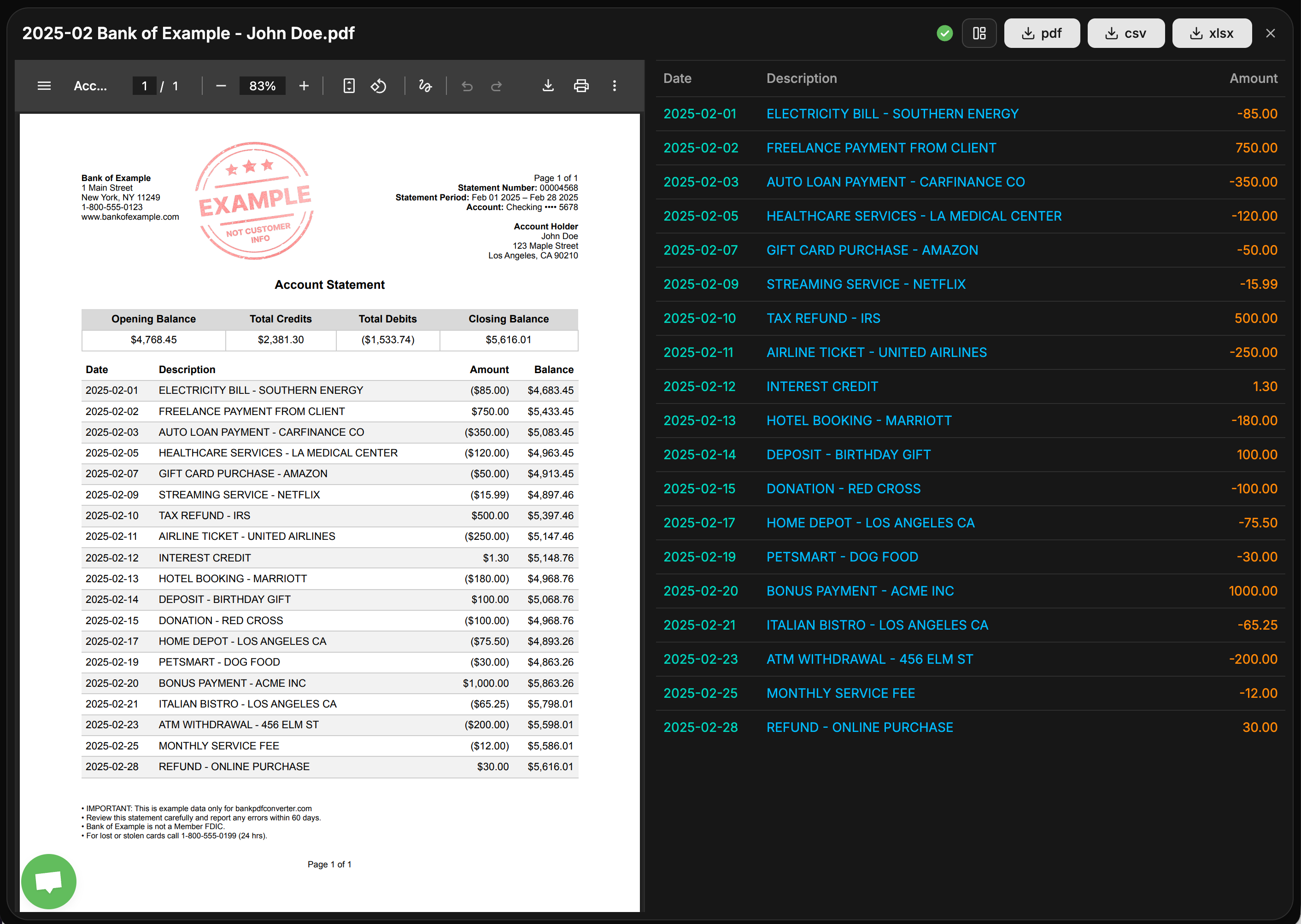 Bank PDF Converter banner
