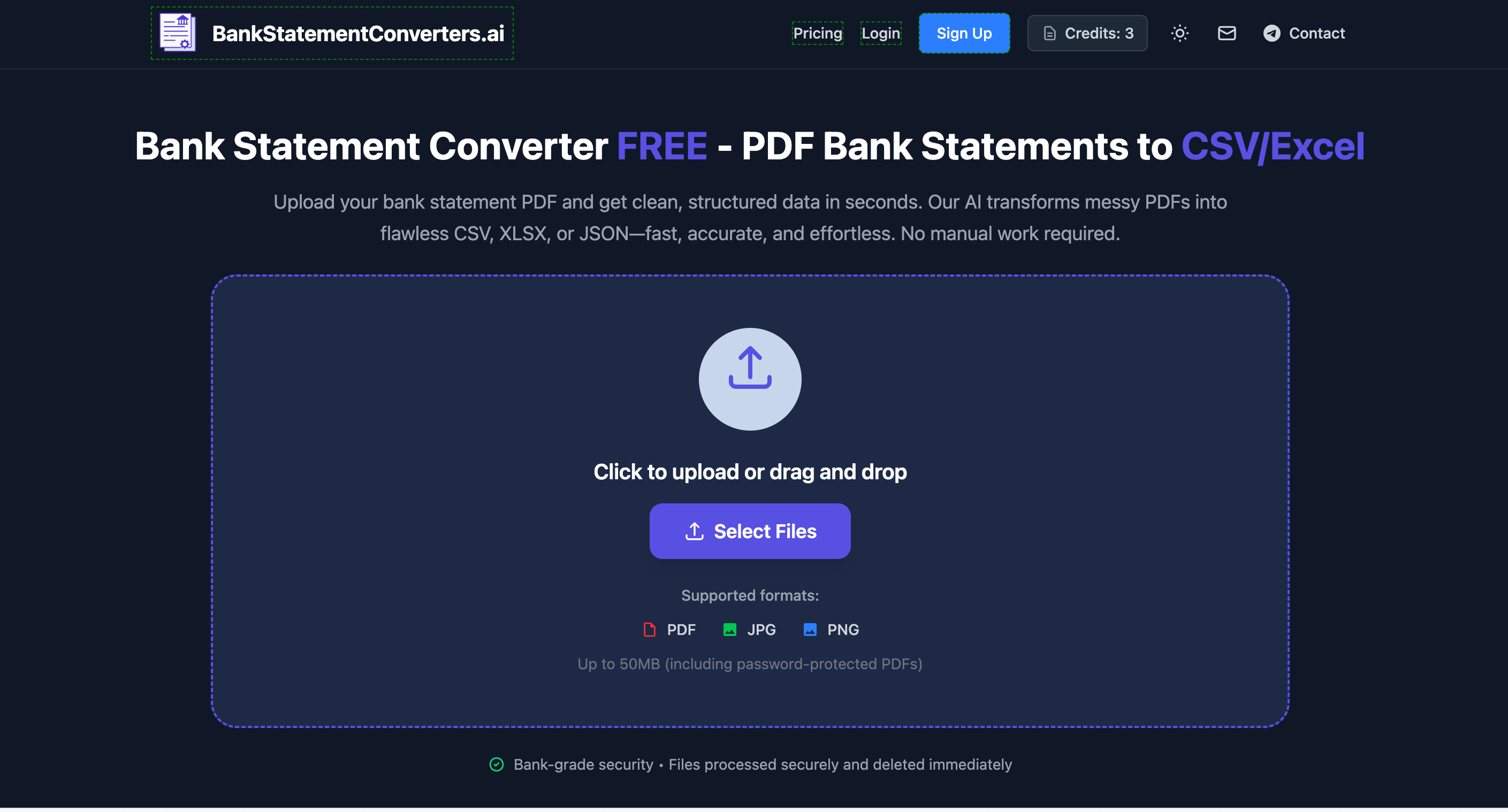 Bank Statement PDF to CSV Free | BankStatementConverters.ai