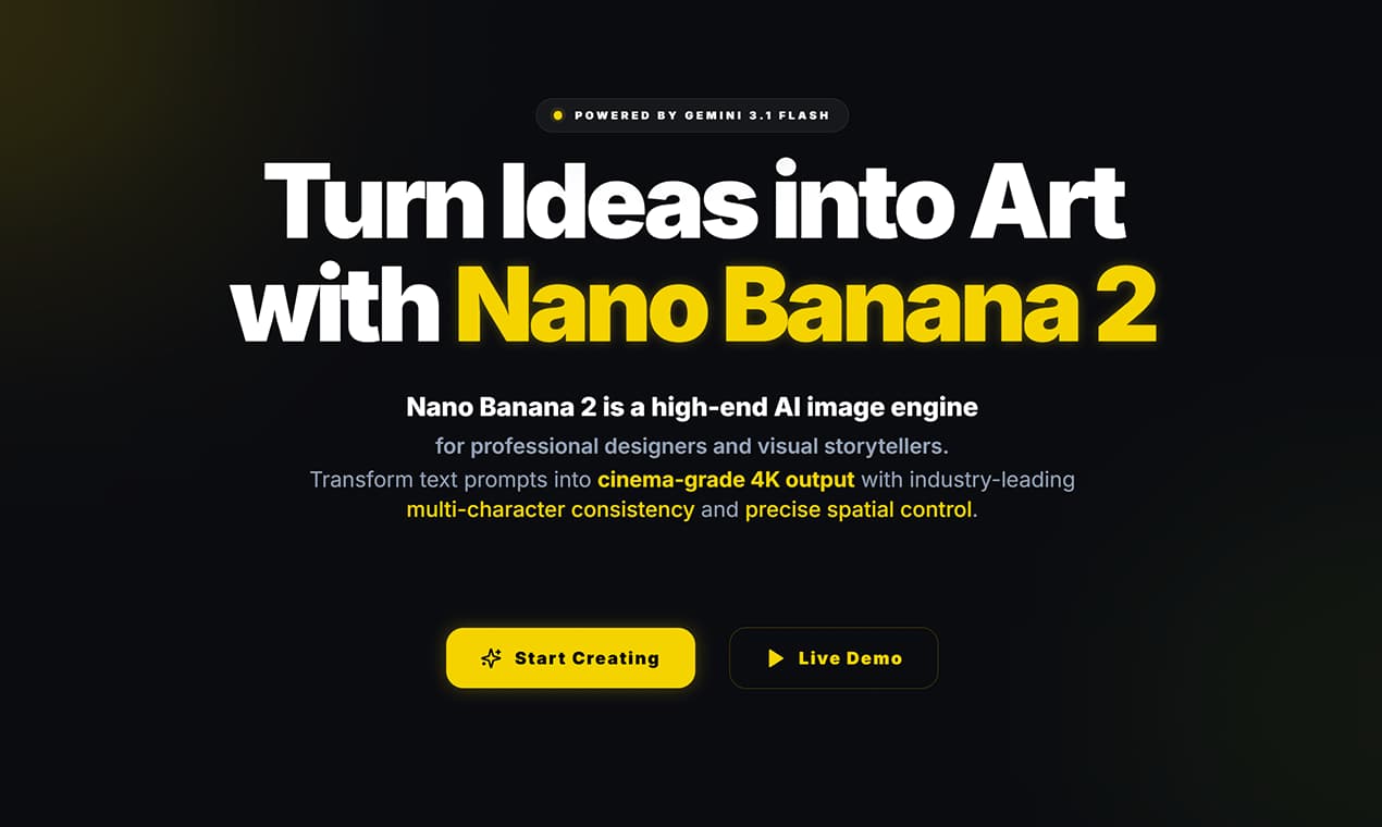 Nano Banana 2 AI Image Generator banner