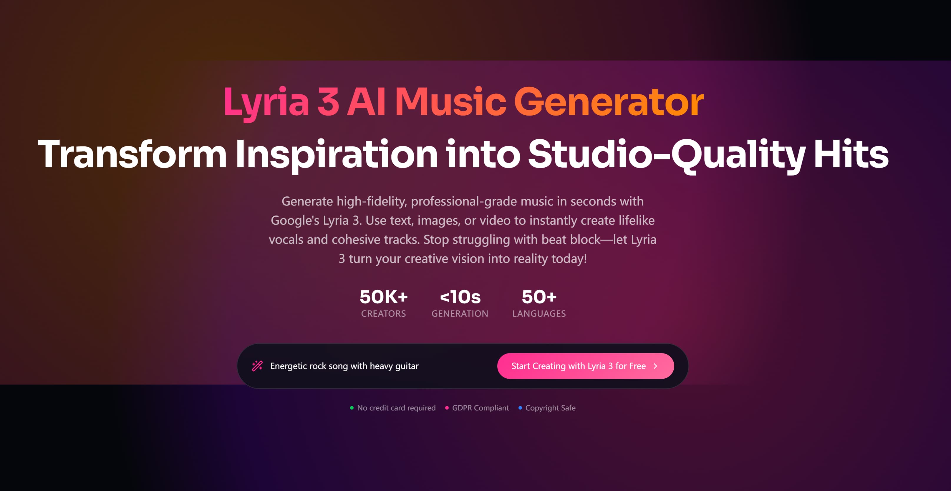 Lyria 3 AI Music Generator banner