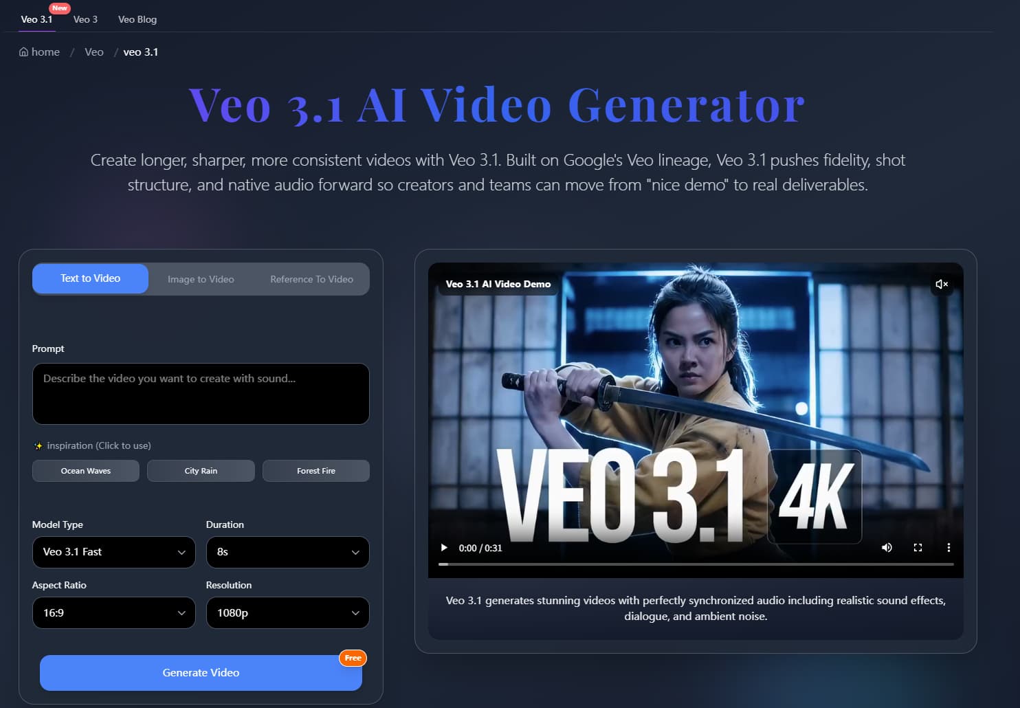 Google Veo 3.1 banner