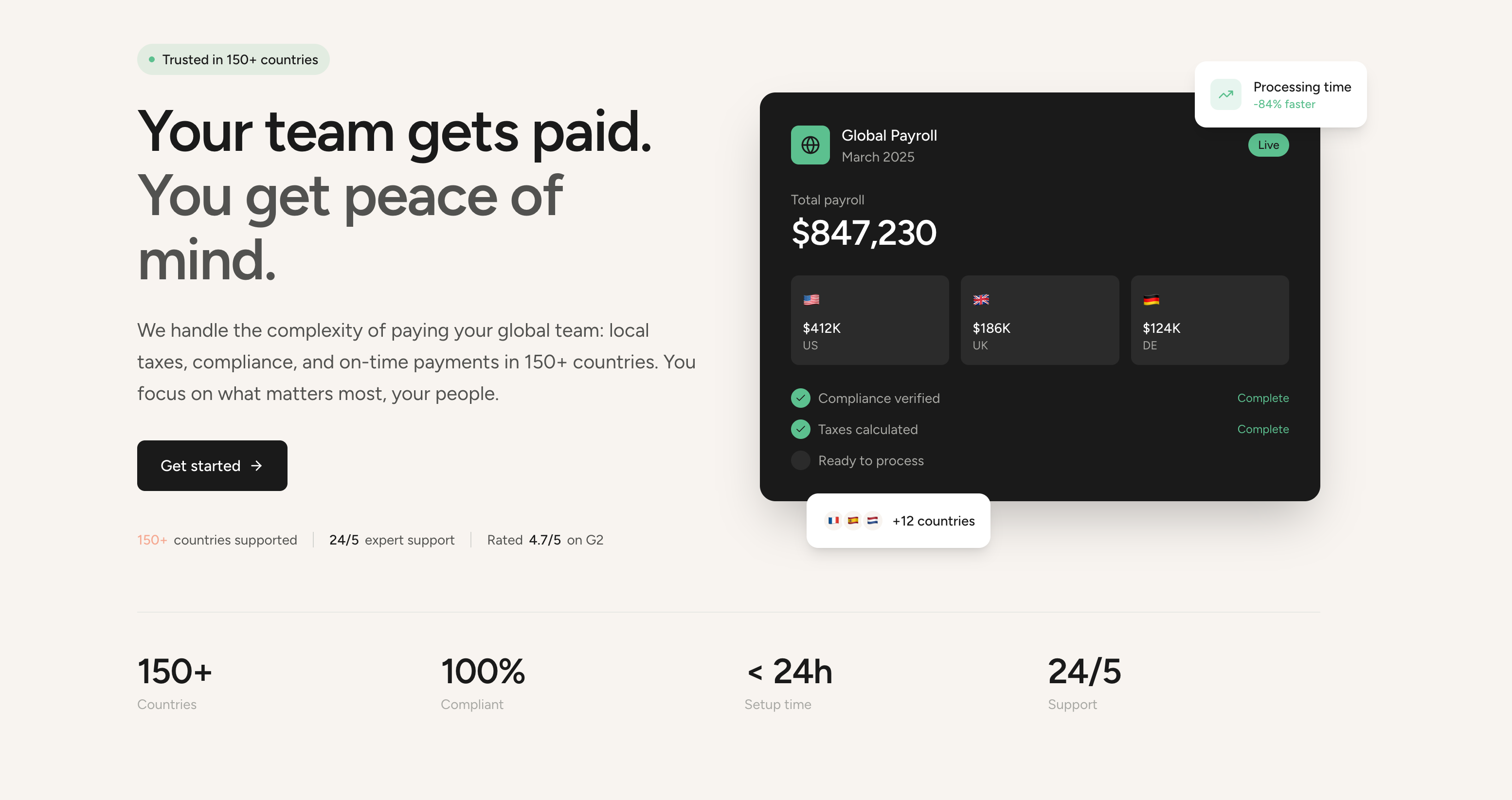 One Global Payroll banner