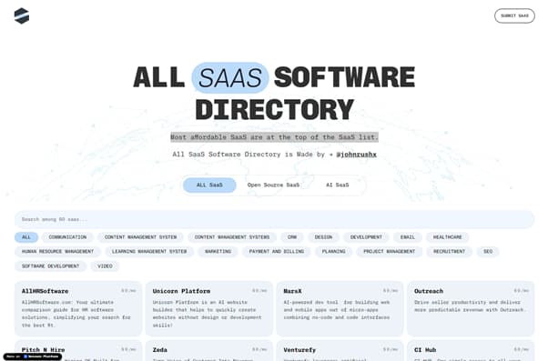 All SaaS Software Directory banner