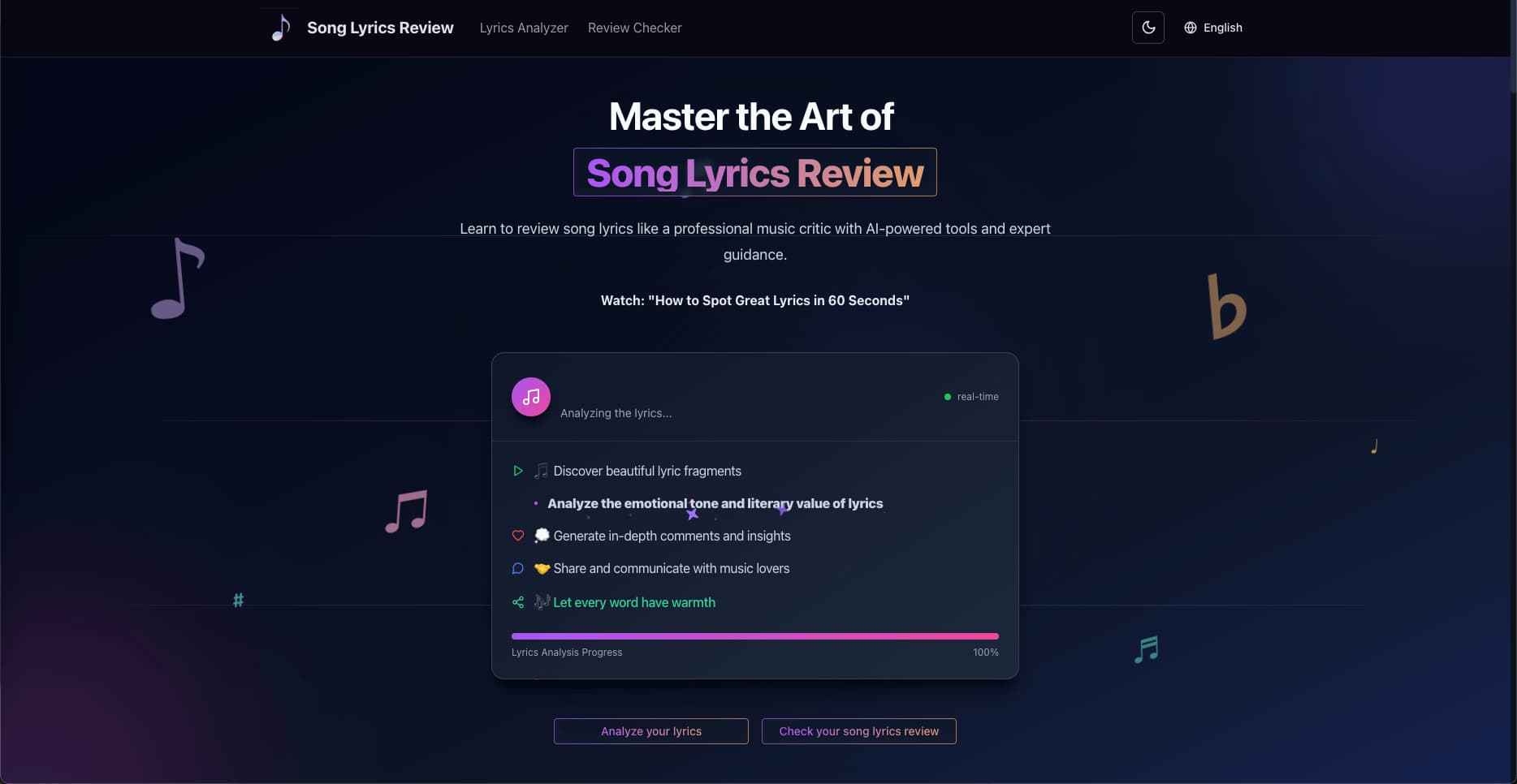 Song Lyrics Review banner