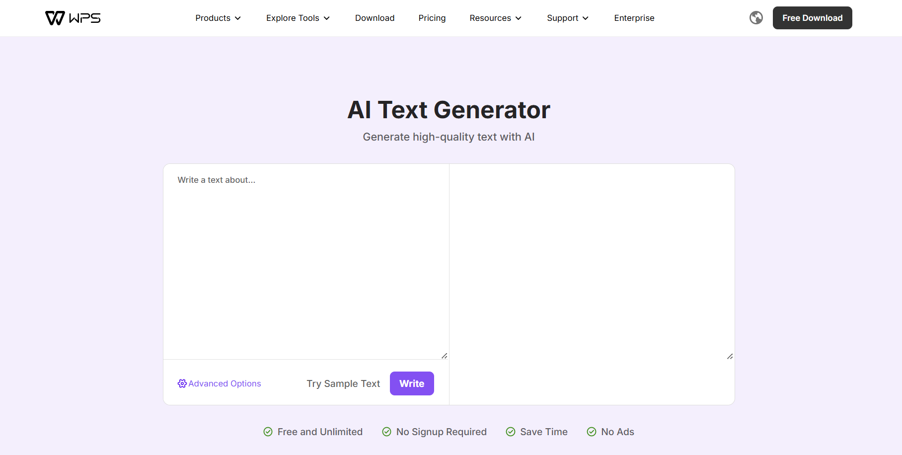 AI Text Generator banner
