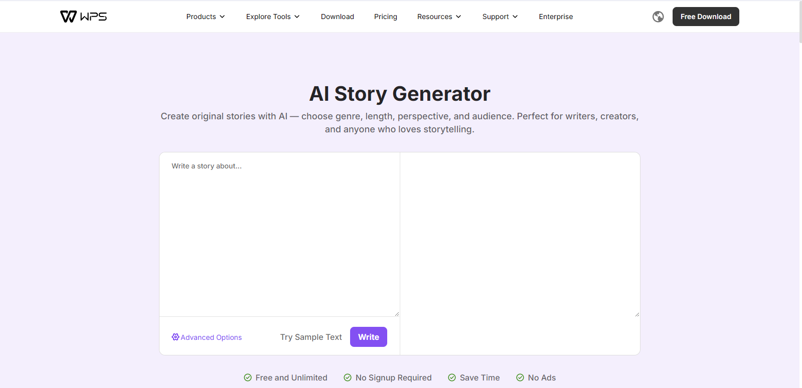 AI Story Generator banner