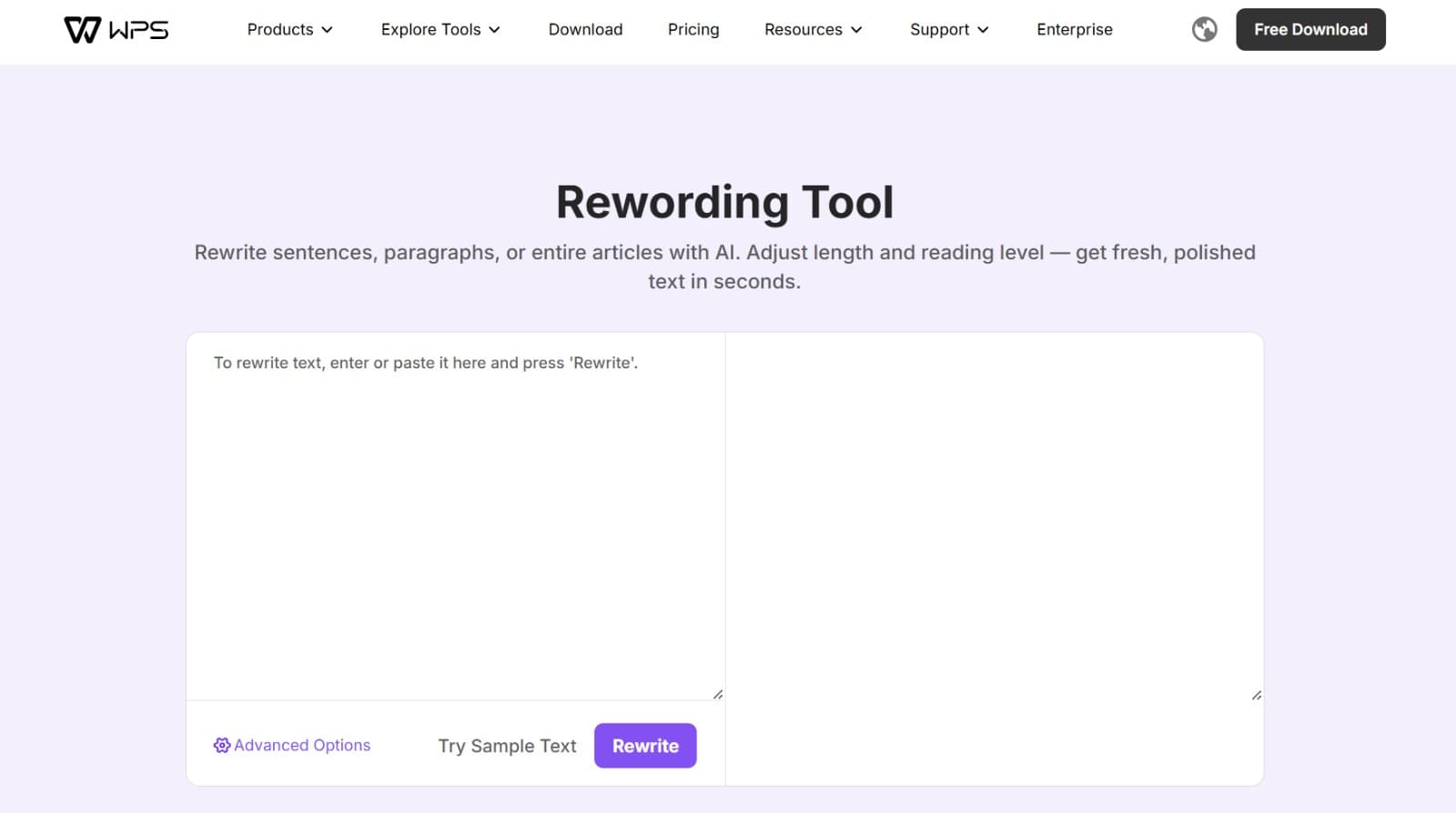 Rewording Tool banner