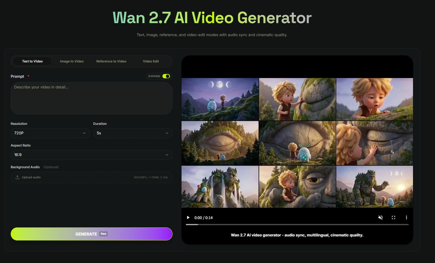 XMK-Wan 2.7 AI Video Generator banner