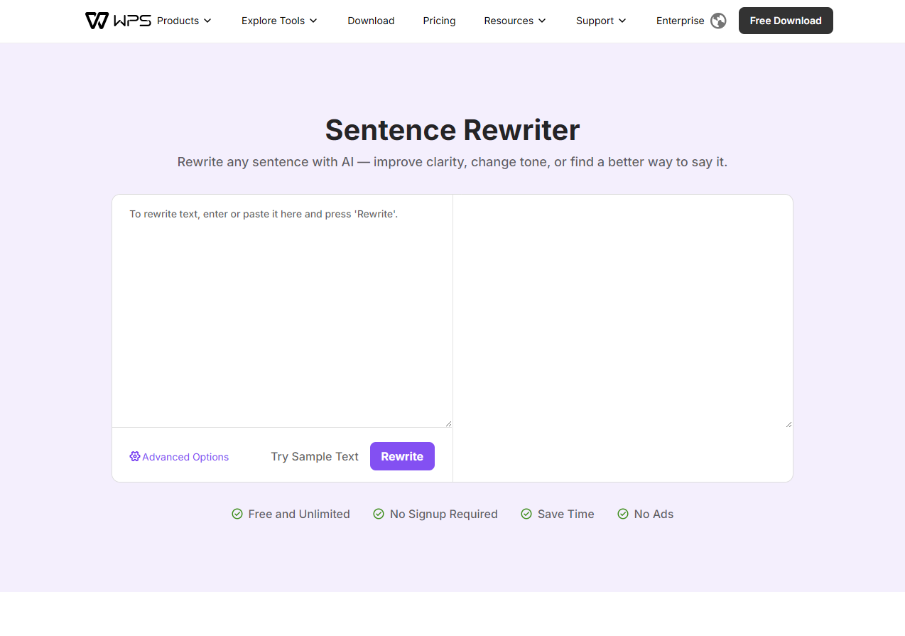 Sentence Rewriter banner